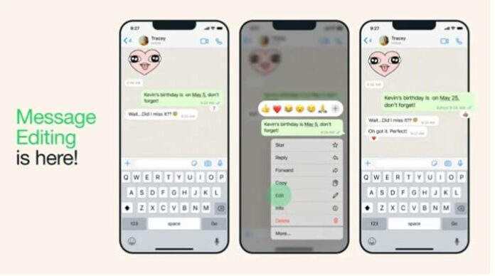 WhatsApp Punya Fitur Edit Pesan Biar Gak Salah Ketik