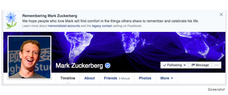 Duh, Facebook Sebut Anda Sudah Meninggal