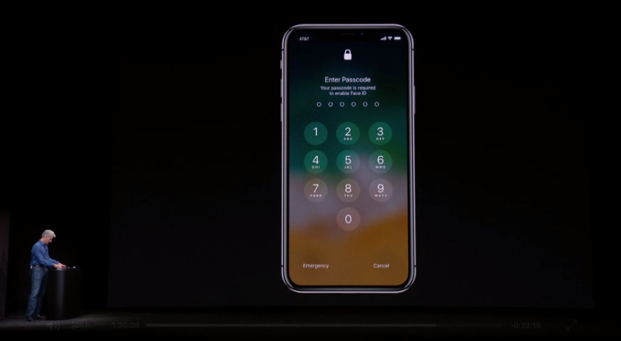 Face ID di iPhone X