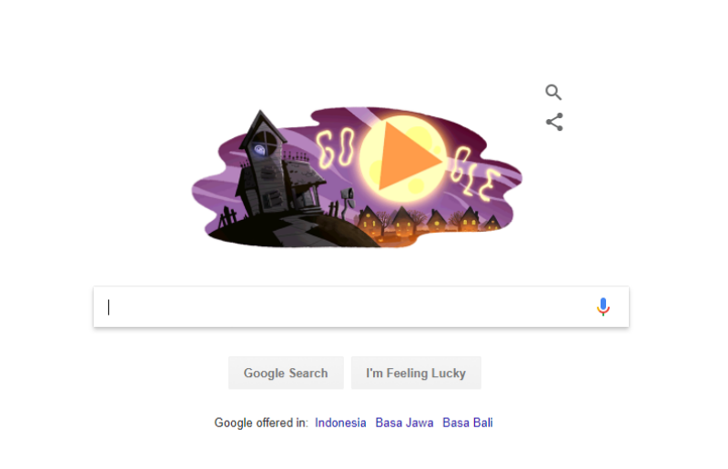 Rayakan Halloween, Google Doodle Tampilkan Video Hantu