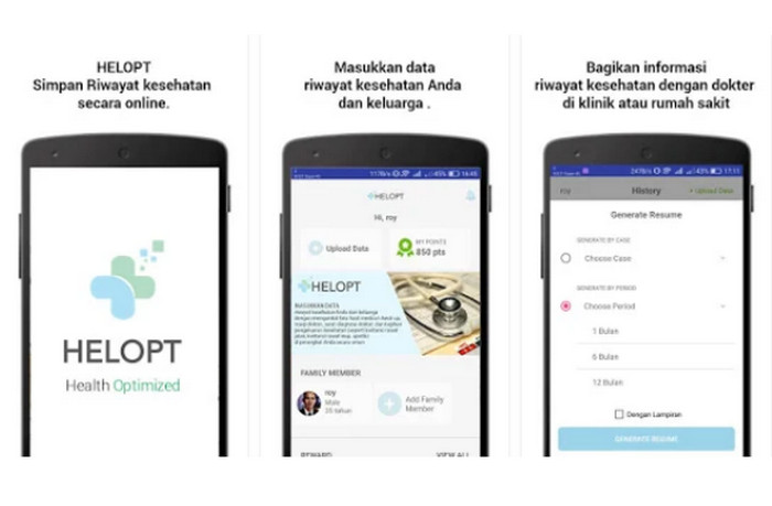 Helopt, Aplikasii Penyimpan Rekam Medis