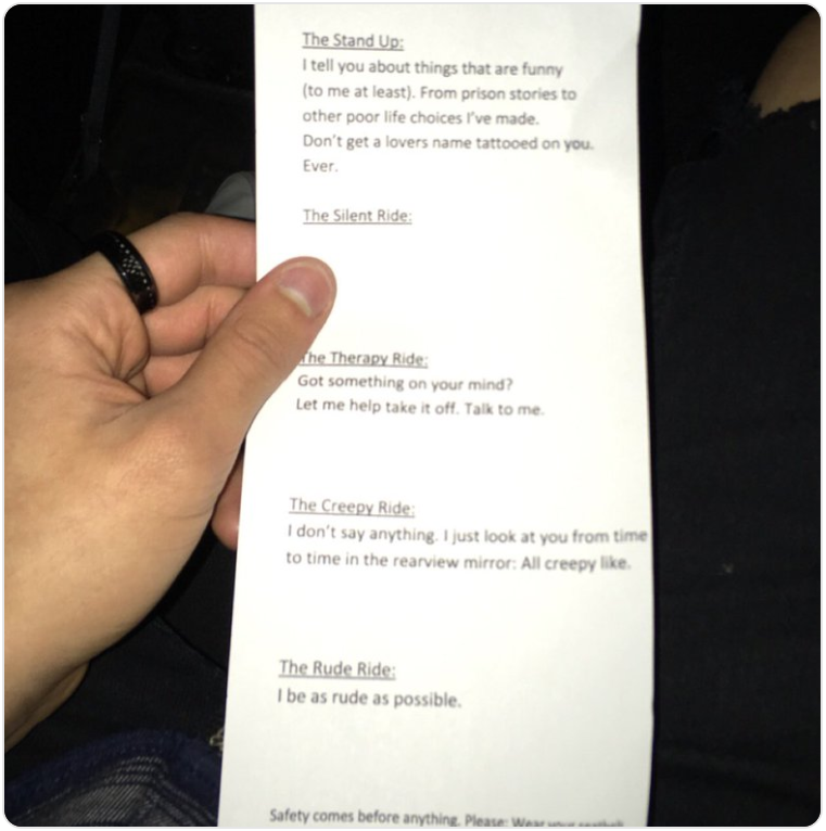 Kalah Koki, Supir Uber Ini juga Punya ‘Menu Unik’ untuk Penumpangnya