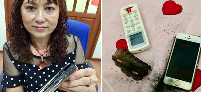 Dikira Petasan, Wanita Ini Kaget Ponselnya Meledak Saat Tidur