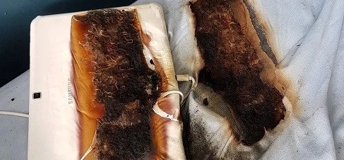 Ngecas Baterai Semalaman, Tablet Samsung Meledak Bakar Kasur