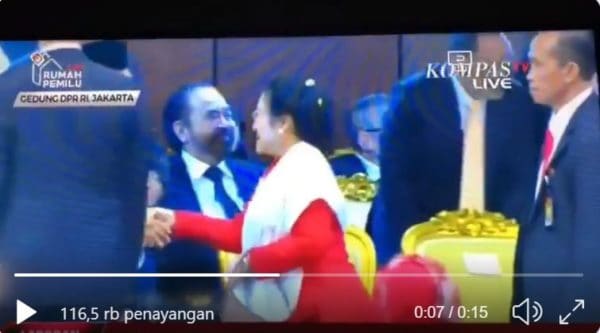 Viral! Momen Kocak Megawati Ogah Salami Surya Paloh dan AHY