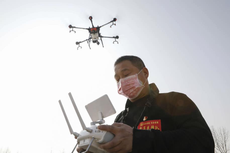 Waspada Corona, Desa-desa di China Awasi Warga Pakai Drone