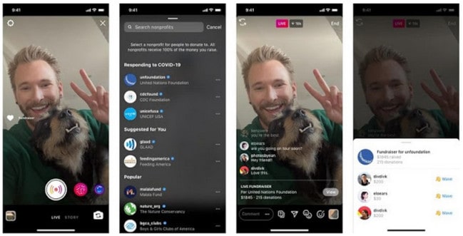 Donation on Instagram Live