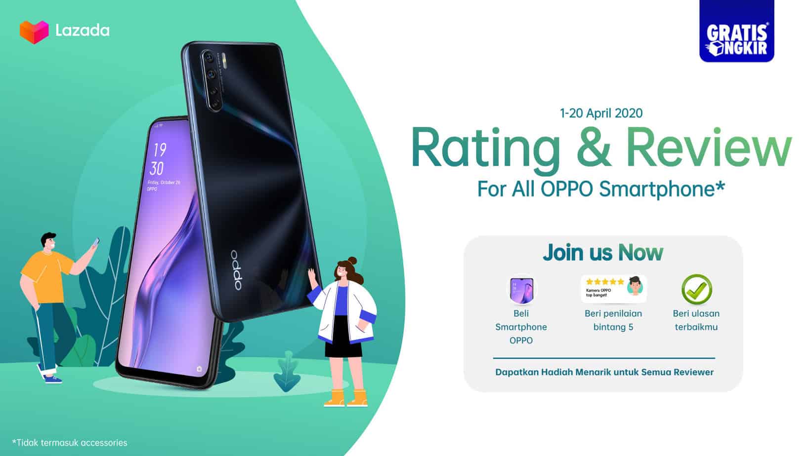 Gratis ongkir Lazada Oppo