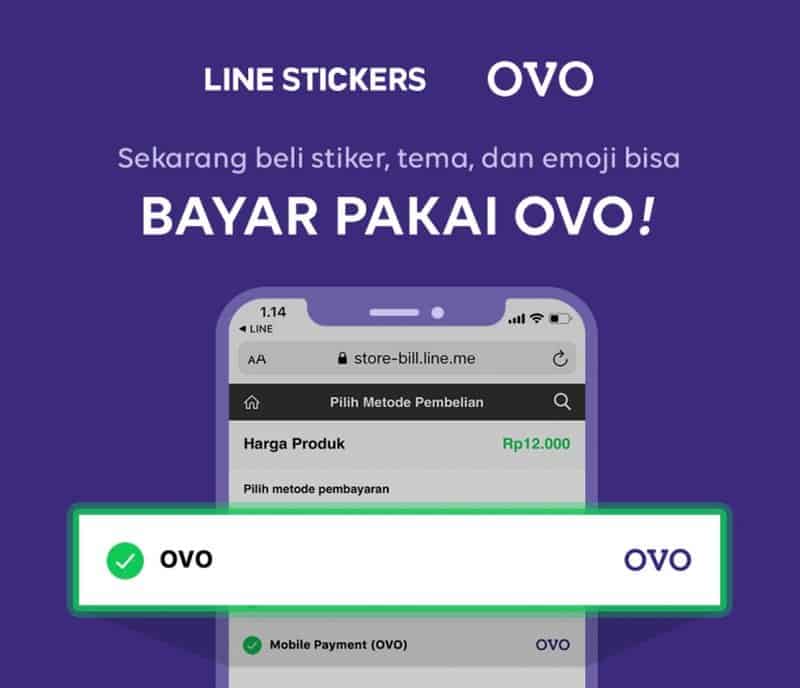 beli sticker line pakai ovo