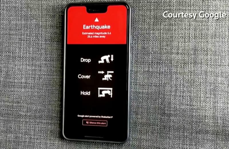 Smartphone Android sensor gempa Google