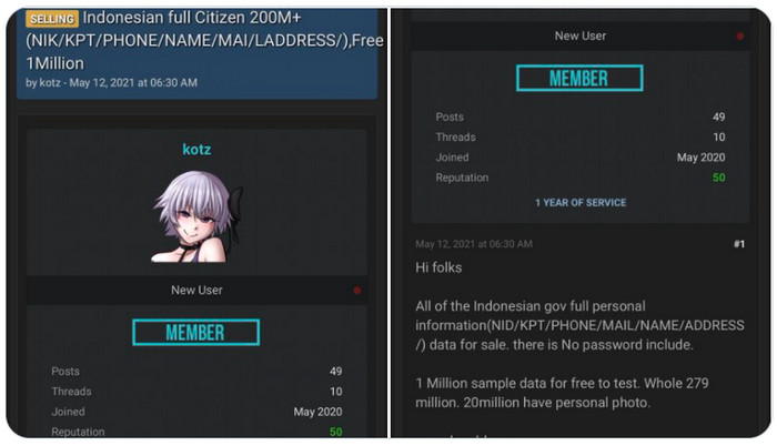 data penduduk Indonesia bocor