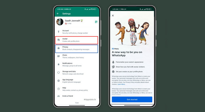 Avatar Bitmoji WhatsApp