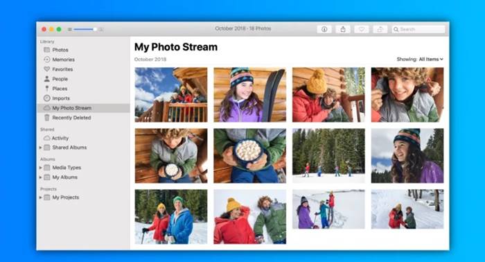 Aplikasi Apple My Photo Stream