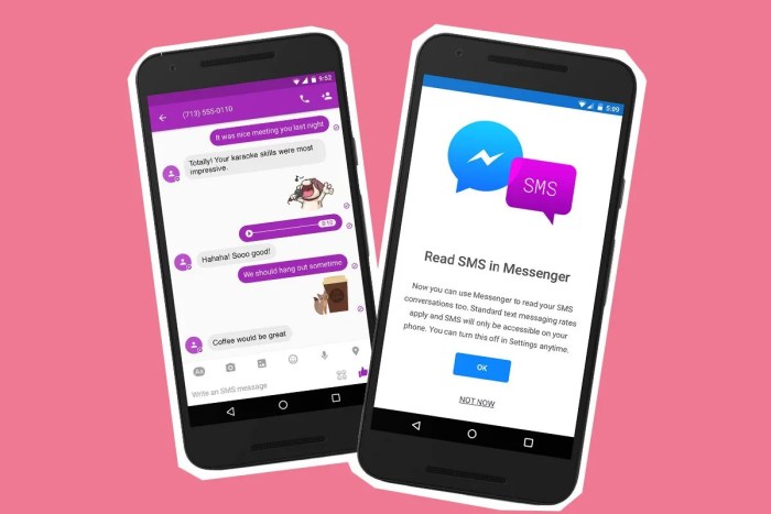 SMS Facebook Messenger