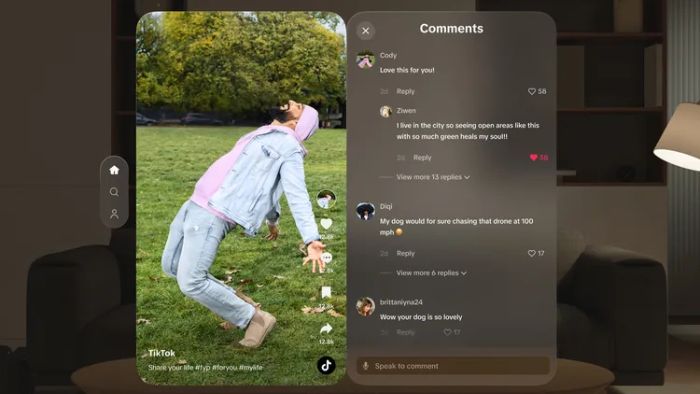 Aplikasi TikTok Apple Vision Pro