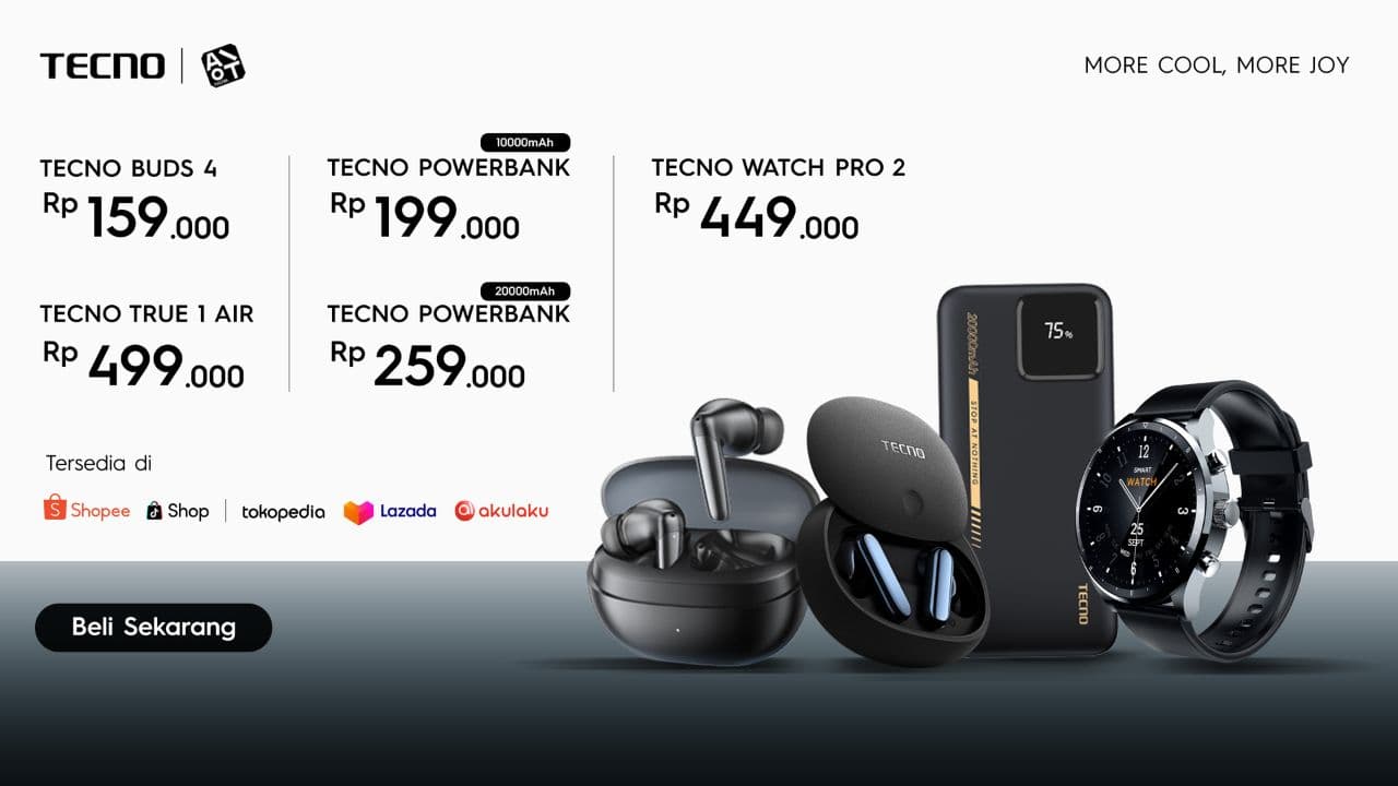 Tecno Luncurkan Rangkaian Produk AIoT, dari TWS Hingga Smartwatch!