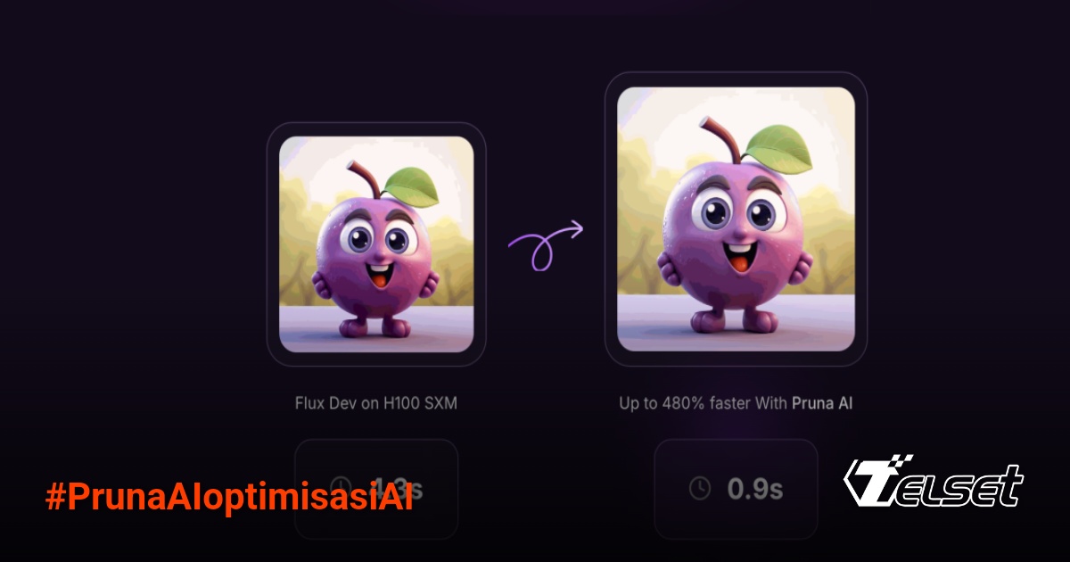 Ilustrasi optimisasi model AI dengan Pruna AI