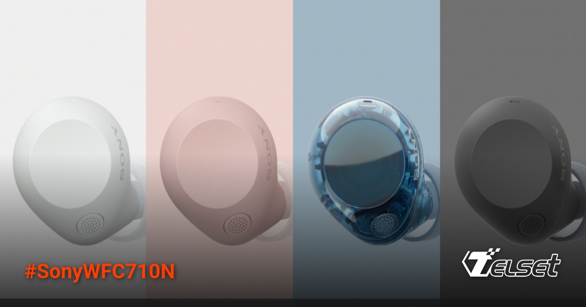 Sony WF-C710N earbuds nirkabel dengan desain modern dan warna Glass Blue