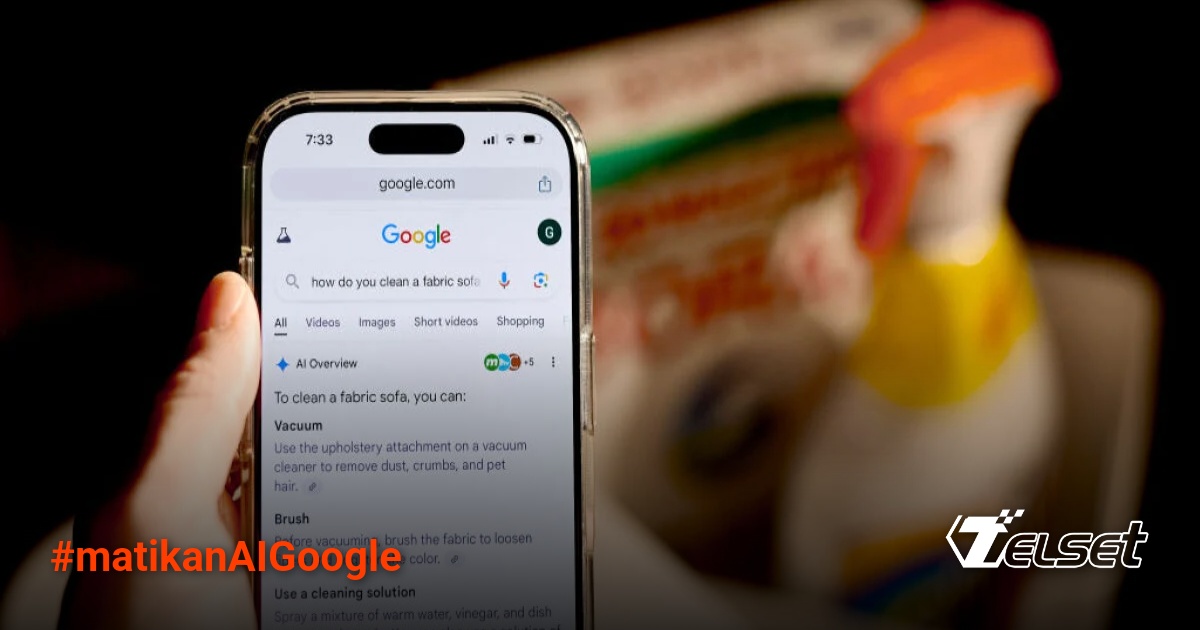 Ilustrasi pencarian Google dengan kata kasar untuk mematikan AI Overviews