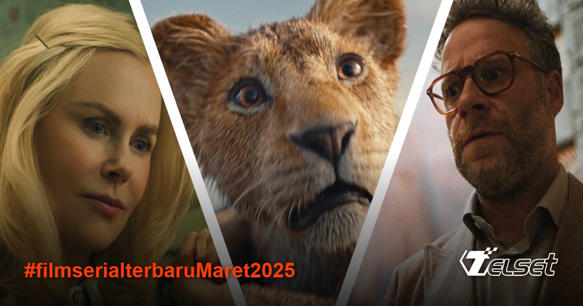 Poster film Mufasa The Lion King, The Life List, dan The Studio di layar gadget