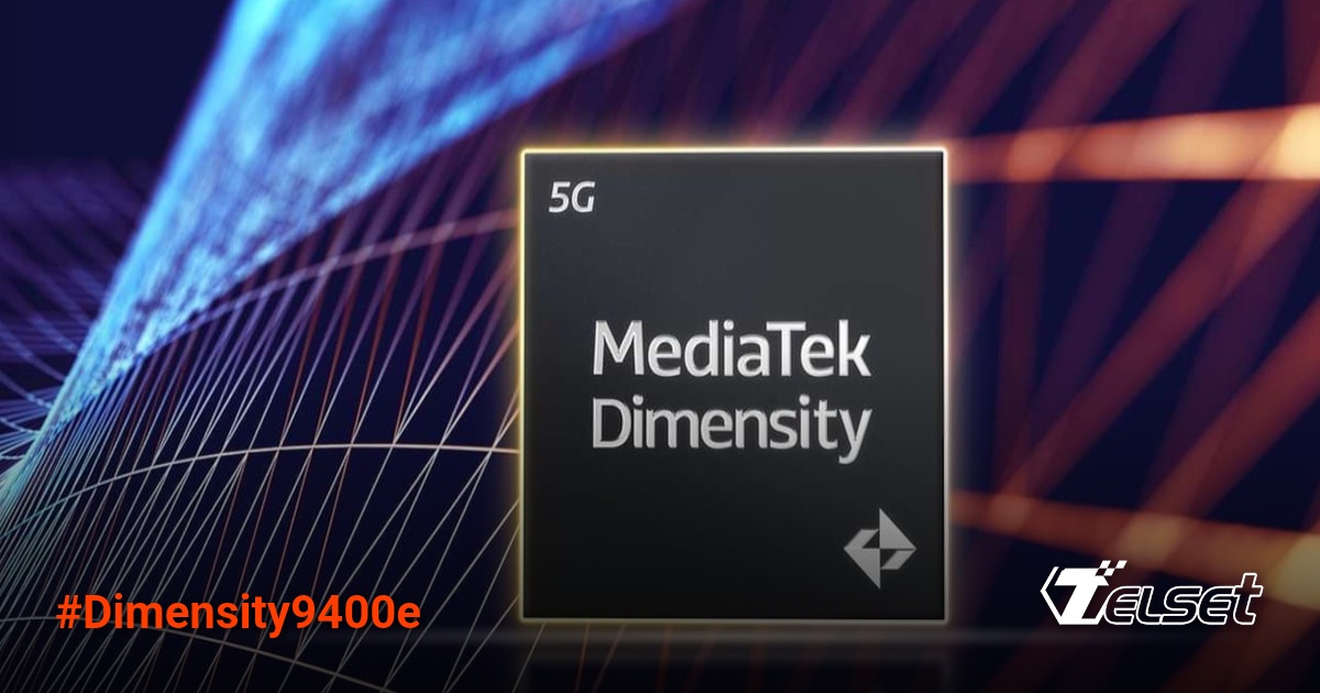 Ilustrasi chipset MediaTek Dimensity 9400e dengan latar belakang teknologi