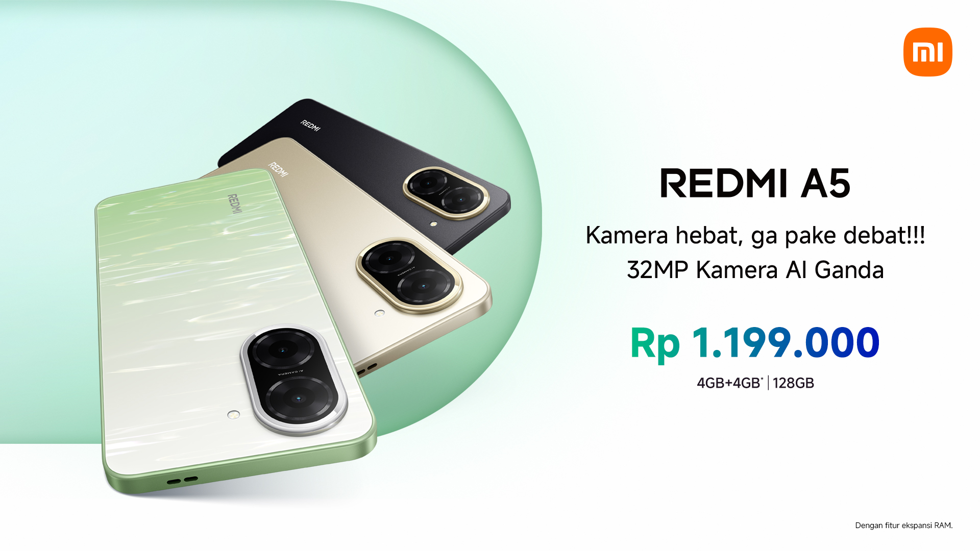 Redmi A5 dengan desain elegan dan layar besar 6.88 inci