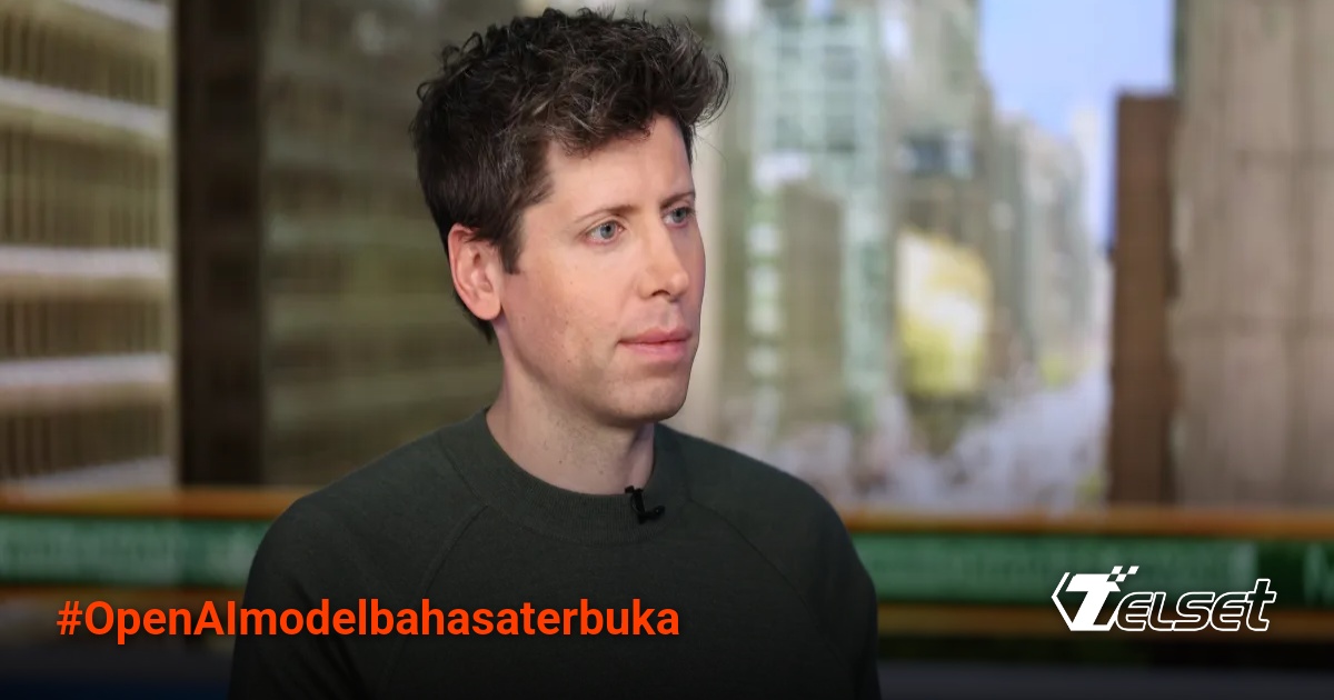 Ilustrasi teknologi AI OpenAI dengan latar belakang futuristik