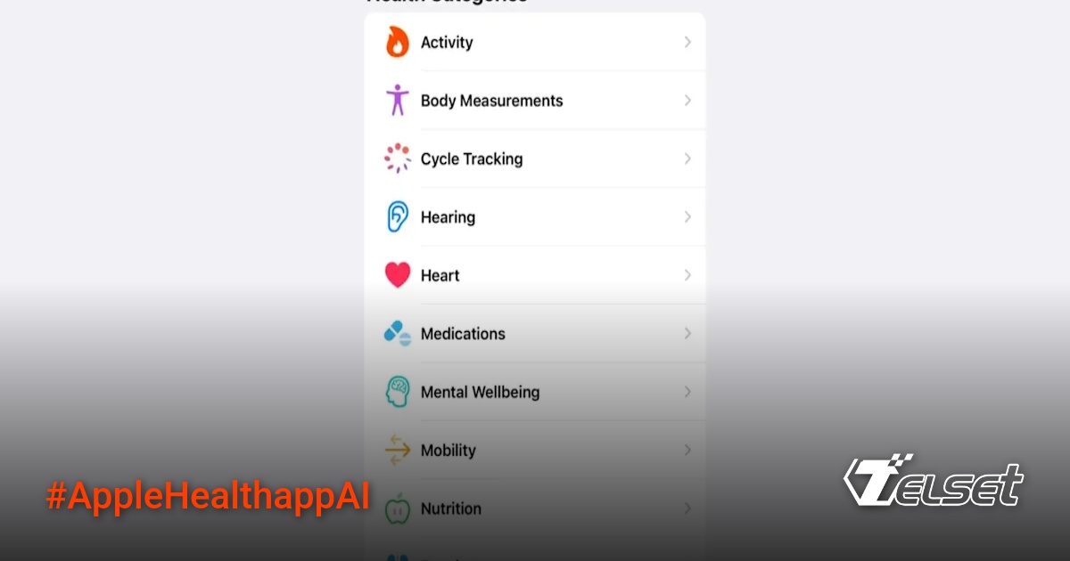 Ilustrasi aplikasi kesehatan Apple dengan fitur AI dokter digital