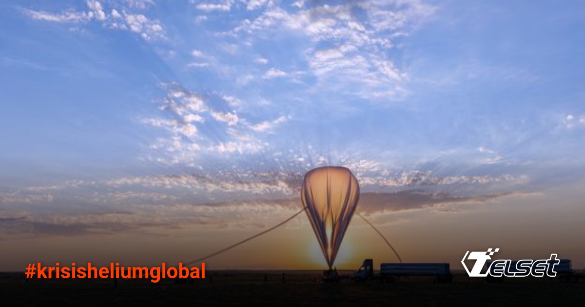 Ilustrasi krisis helium global dengan gambar tabung gas helium di laboratorium