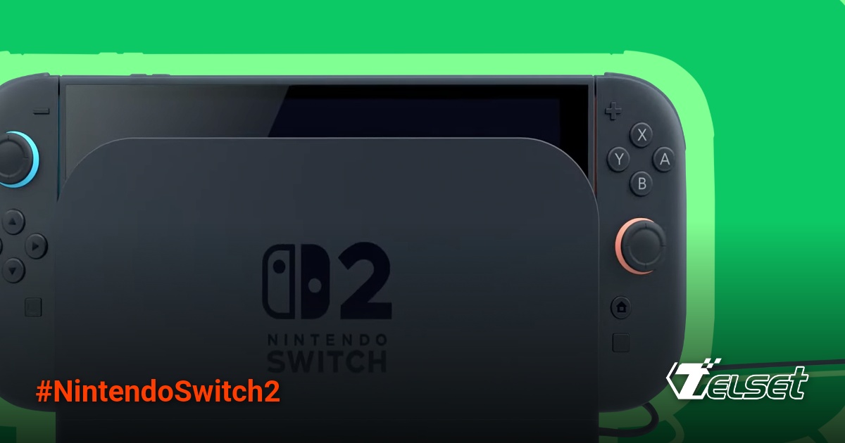 Nintendo Switch 2 dengan Joy-Con hitam dan aksen warna-warni