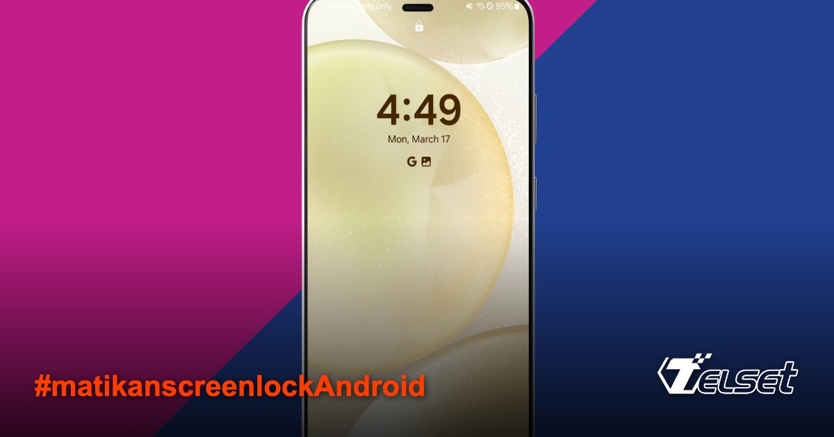 Ilustrasi layar kunci Android dengan opsi pengaturan