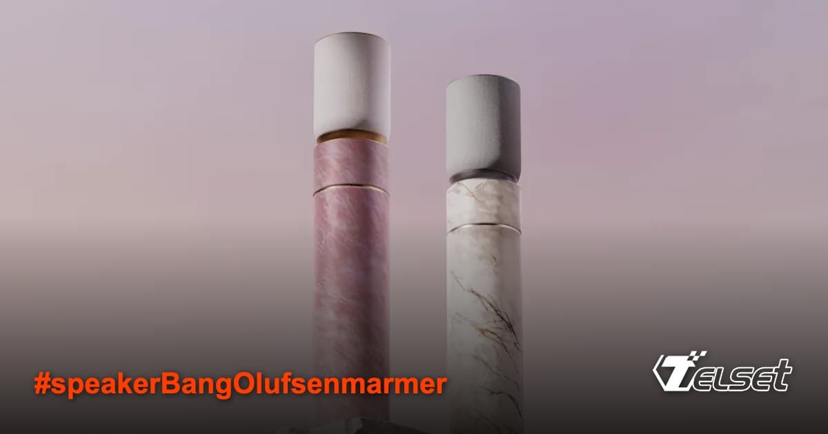 Speaker Bang & Olufsen Beosound Balance Natura dengan pijakan marmer mewah