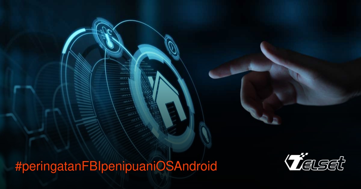 Ilustrasi peringatan FBI tentang penipuan digital pada smartphone iOS dan Android