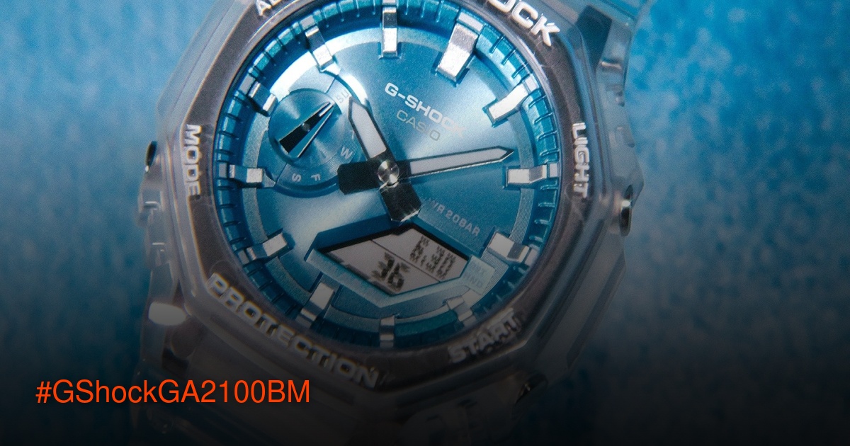 G-Shock GA2100BM dengan case dan strap transparan dalam tiga pilihan warna