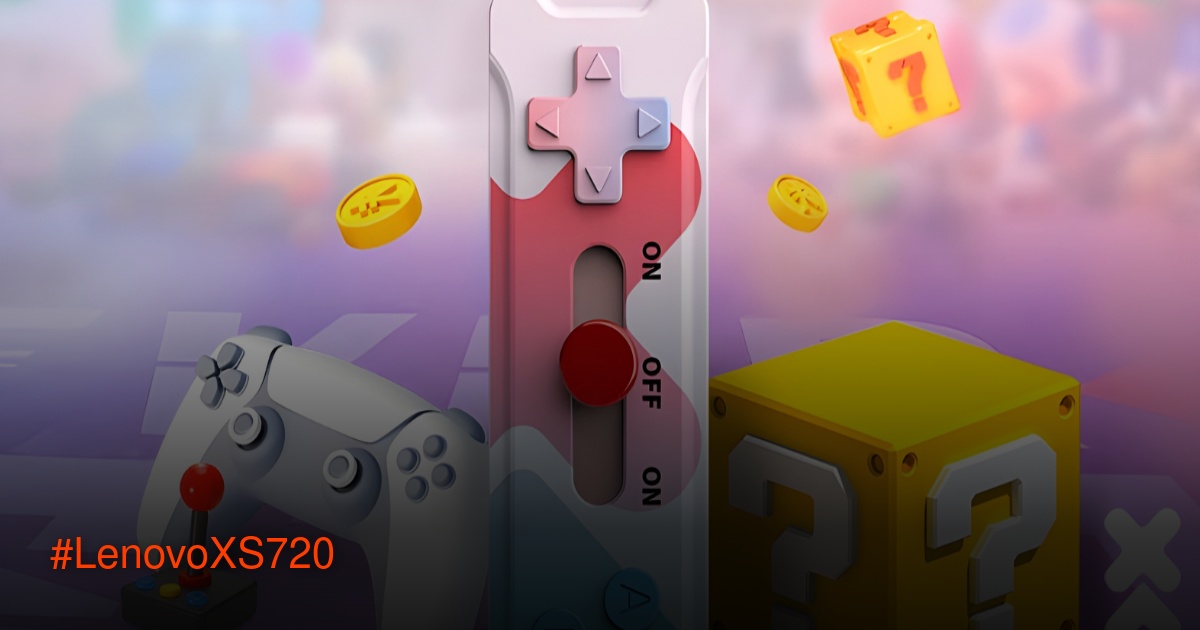 Lenovo XS720 solid-state flash drive dengan desain game controller retro berwarna pastel