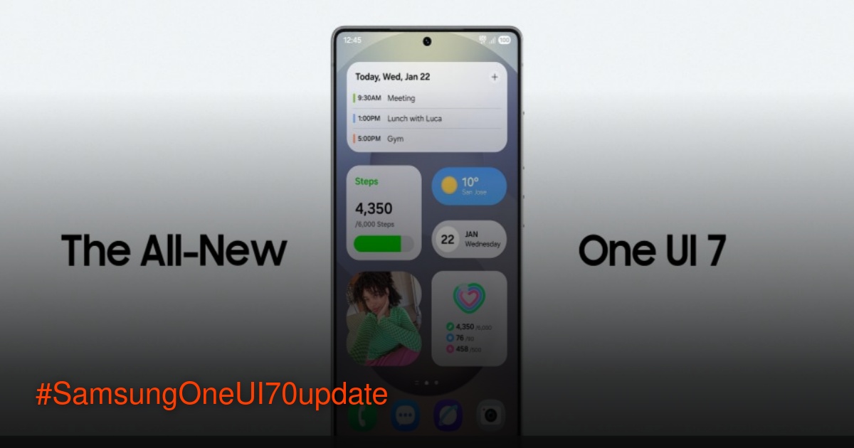 Ilustrasi antarmuka Samsung One UI 7.0 pada smartphone Galaxy S24