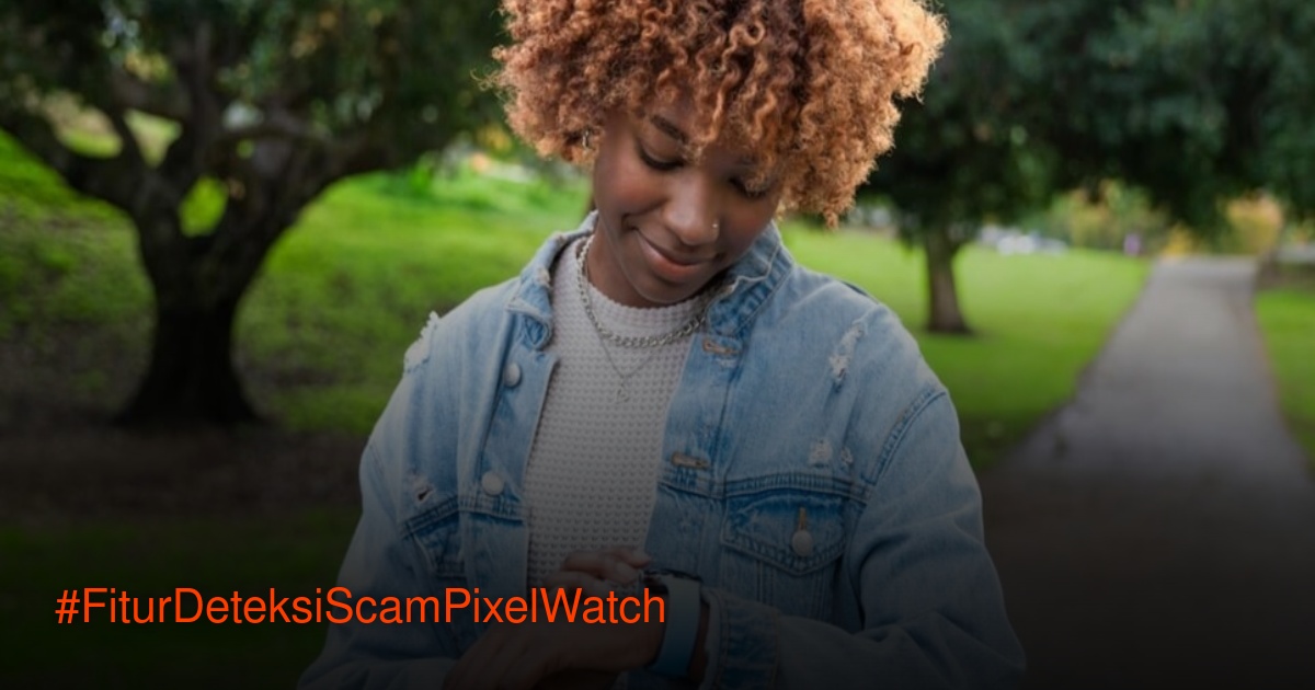 Pixel Watch 2 menampilkan notifikasi deteksi scam di layar