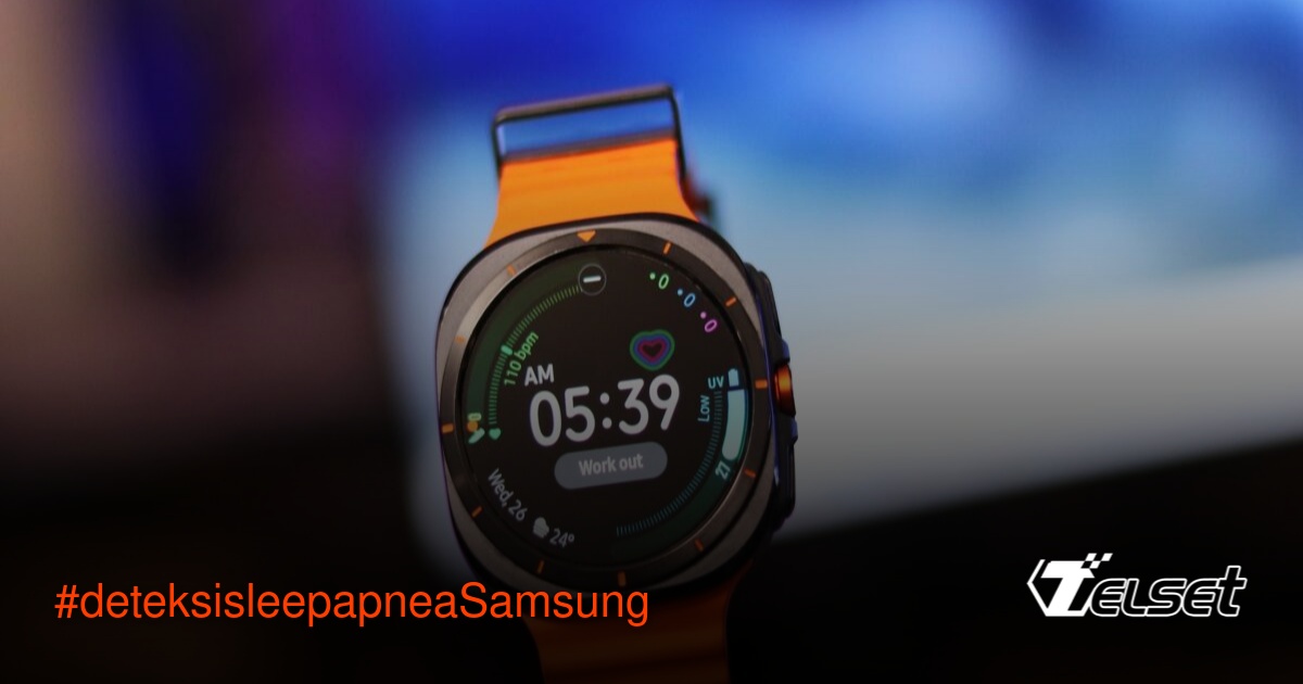 Galaxy Watch dengan tampilan monitor tidur dan logo Samsung-Stanford Medicine