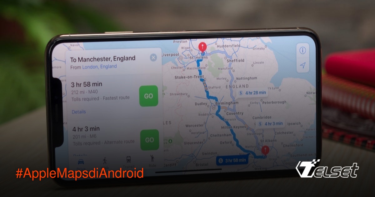 Tampilan Apple Maps di browser Chrome pada ponsel Android