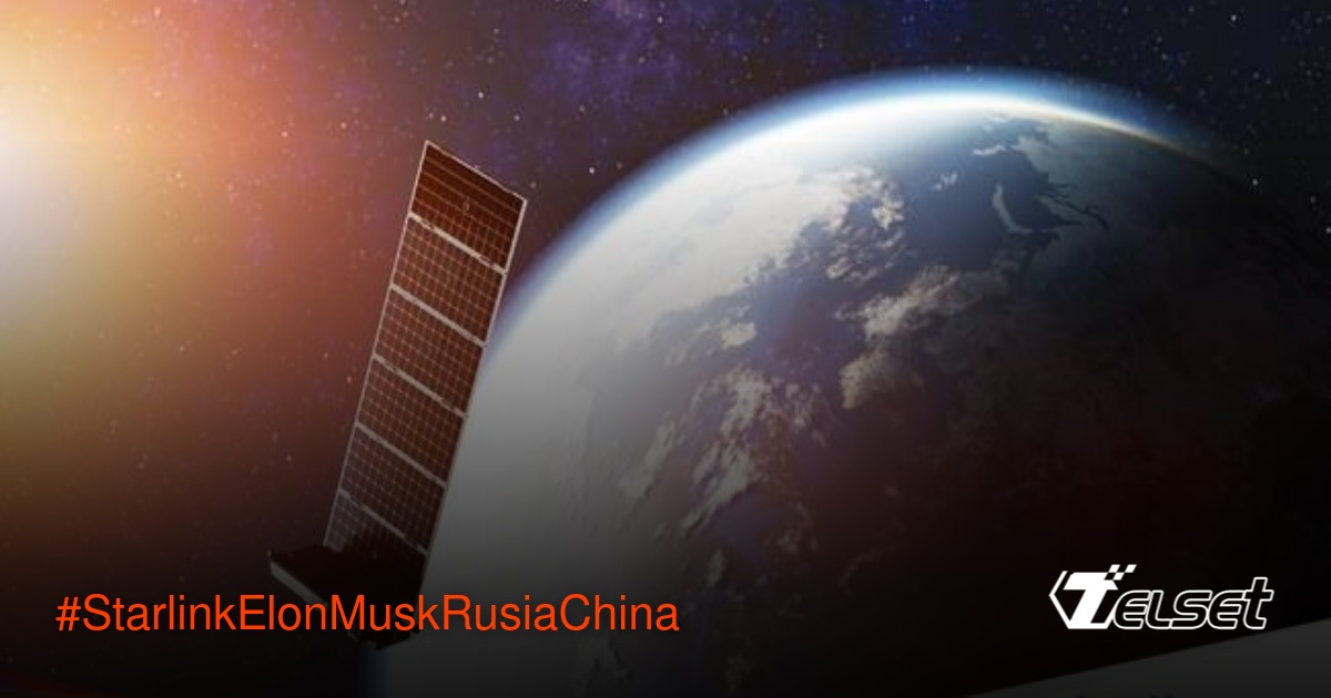 Ilustrasi satelit Starlink di ruang angkasa dengan latar bumi