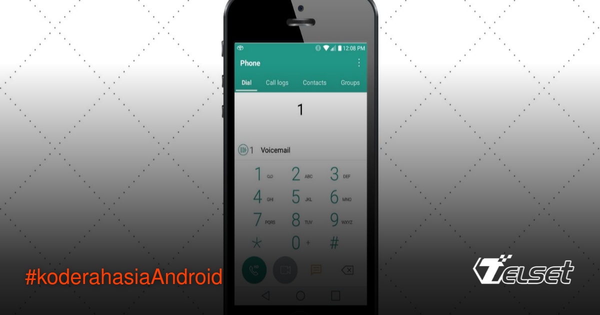 Dial pad dengan kode rahasia Android di layar ponsel