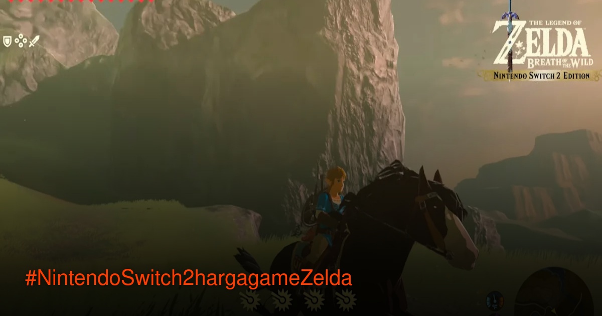 Nintendo Switch 2 dengan game The Legend of Zelda: Breath of the Wild