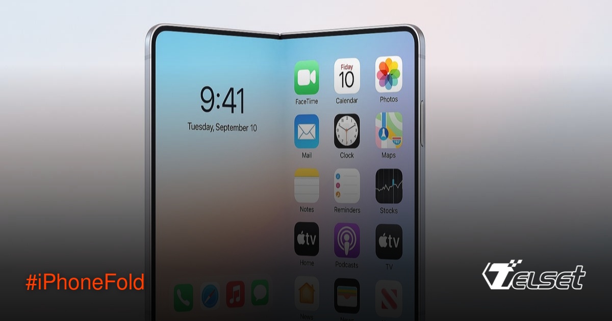 Konsep AI iPhone Fold dengan layar lipat dan kamera inovatif