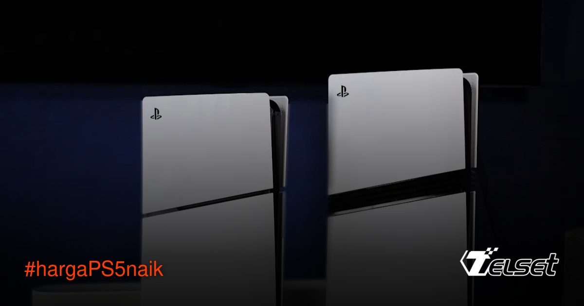 Konsol PS5 dengan latar belakang grafik kenaikan harga di berbagai negara