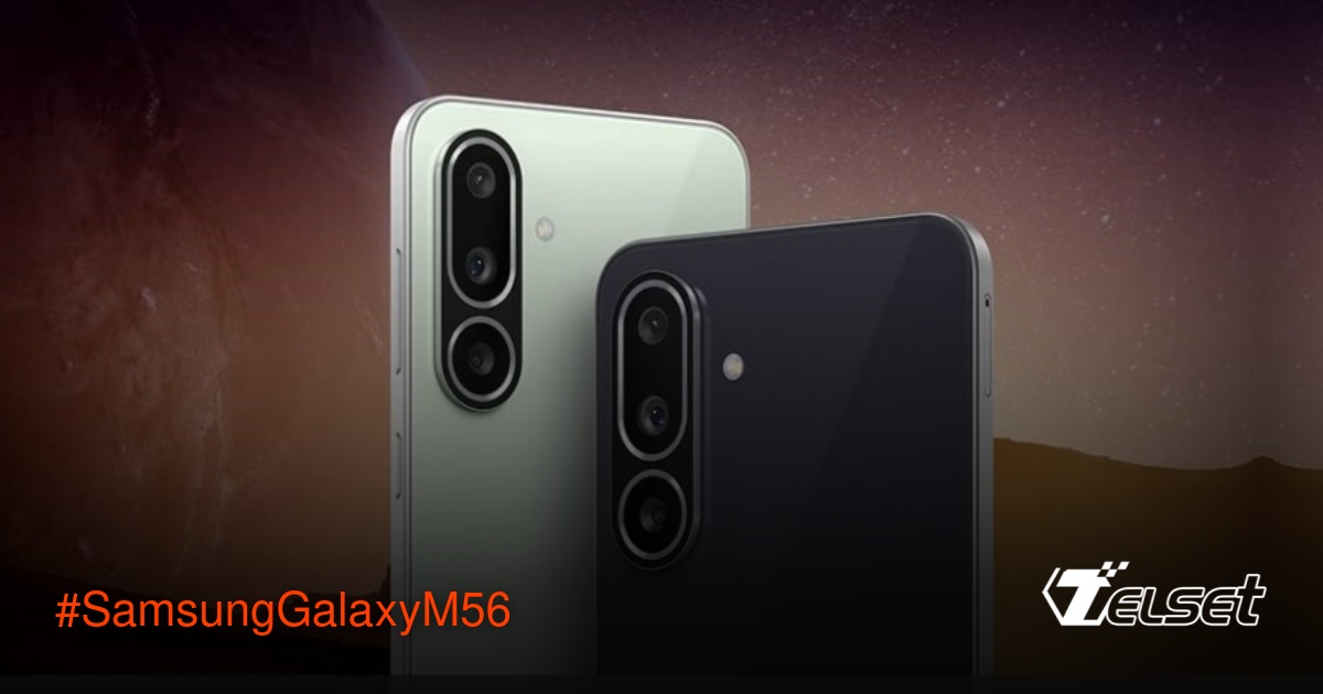 Samsung Galaxy M56 dalam warna Light Green dengan layar AMOLED+ dan desain ramping