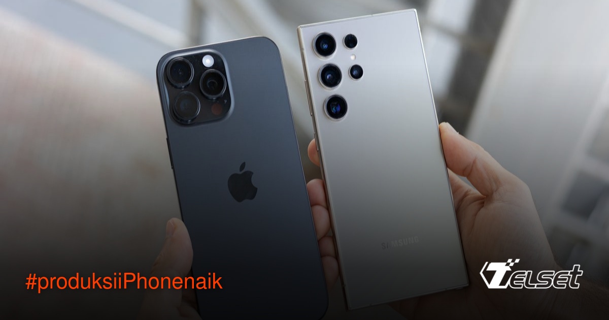 iPhone 16 Pro Max dan Samsung Galaxy S25 Ultra berdampingan