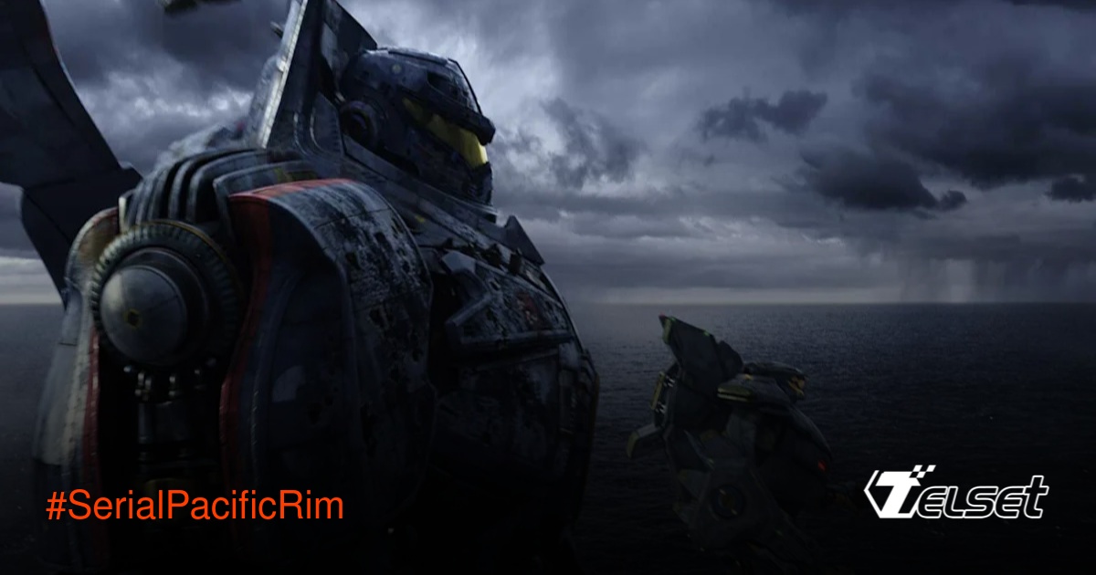 Ilustrasi serial live-action Pacific Rim dengan Jaeger melawan Kaiju