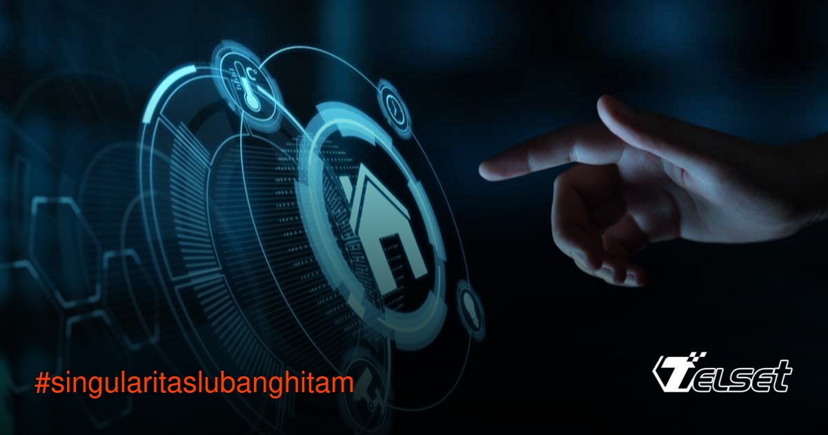 Ilustrasi singularitas di pusat lubang hitam dengan gejolak ruang-waktu