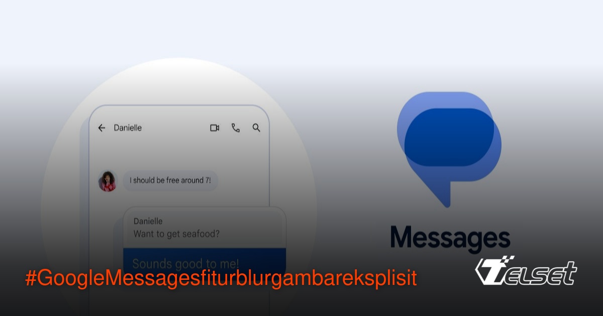 Tampilan fitur peringatan konten sensitif di Google Messages yang mengaburkan gambar eksplisit