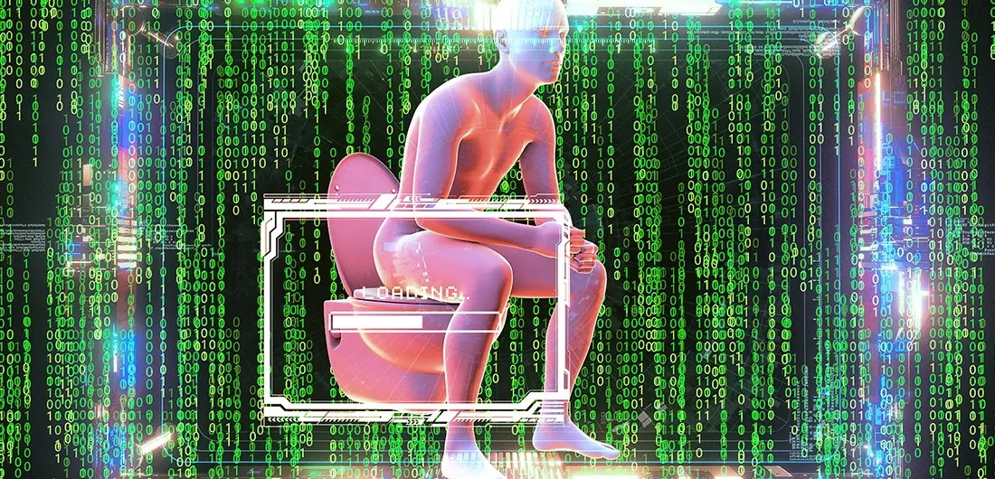 Ilustrasi toilet pintar dengan teknologi AI dari Throne